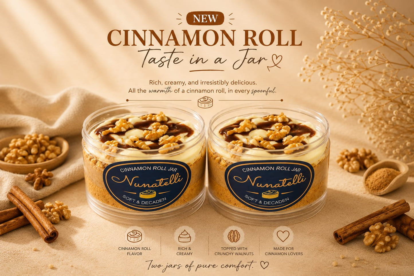 Cinnamon Roll Jars (Pack of 2)